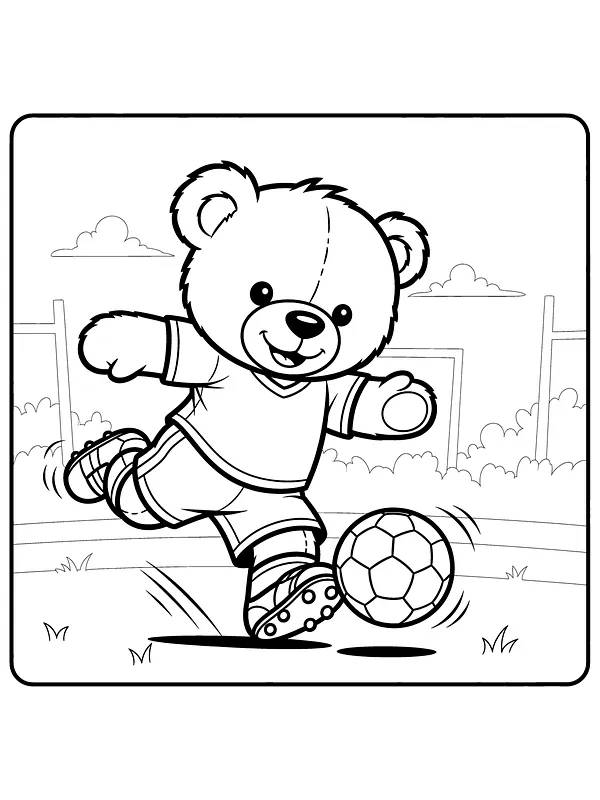 Bär, der Fußball spielt