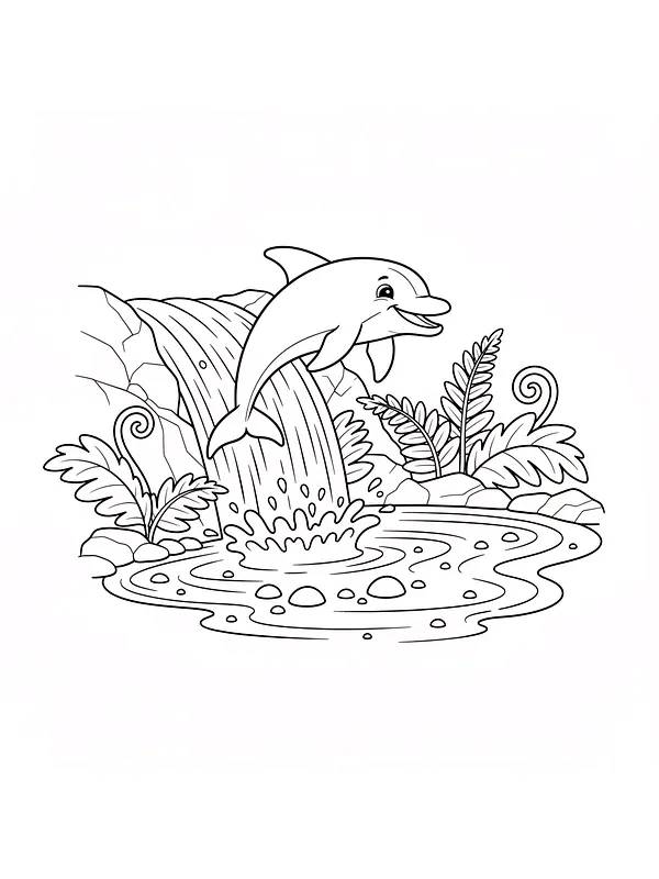 Delfin hopper i vann