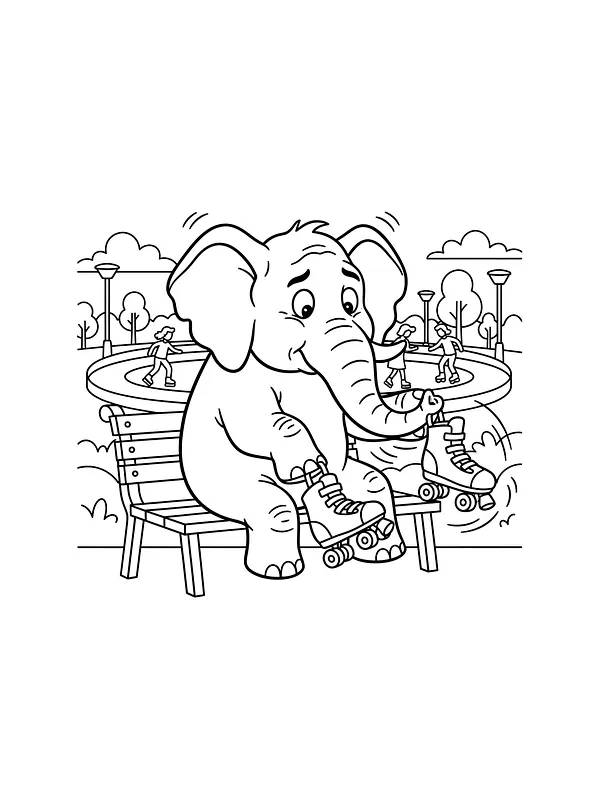 Elefant med rollerskøyter, underkategori