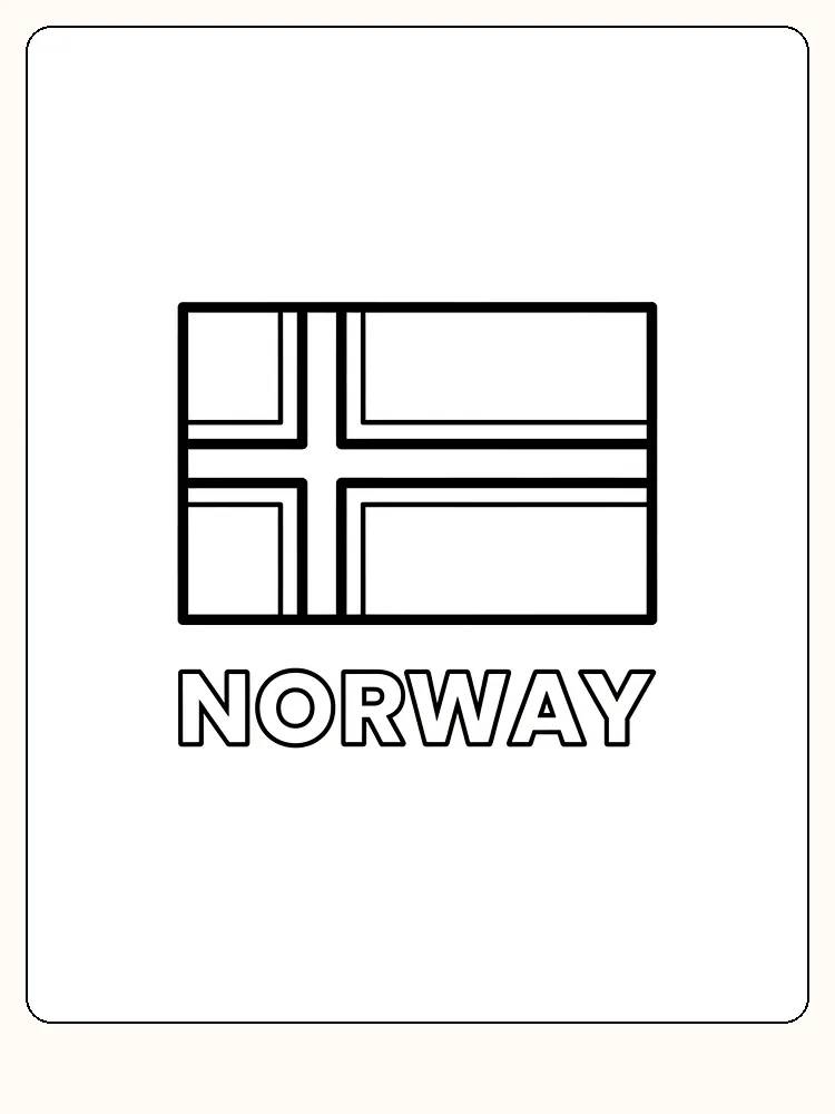 Norges flagga med rött, vitt och blått nordiskt kors, redo att målas