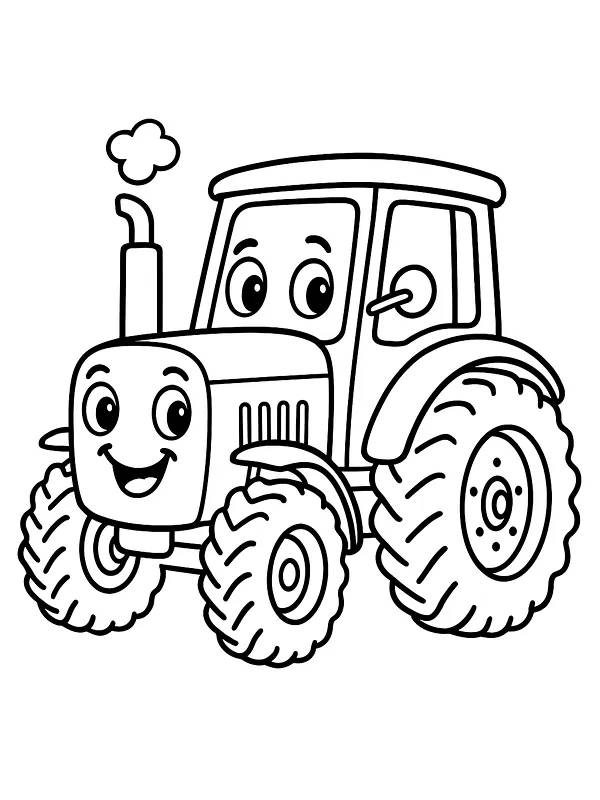 Smilende traktor med store dekk, underkategori