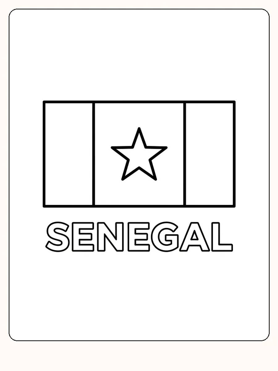 Senegals flagga med gröna, gula och röda vertikala ränder och en stjärna.