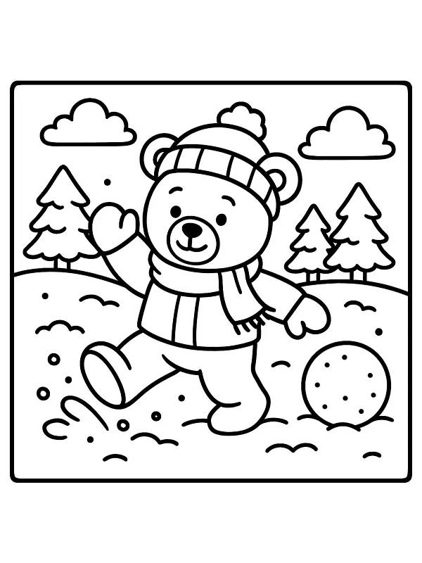 Bär in Winterkleidung