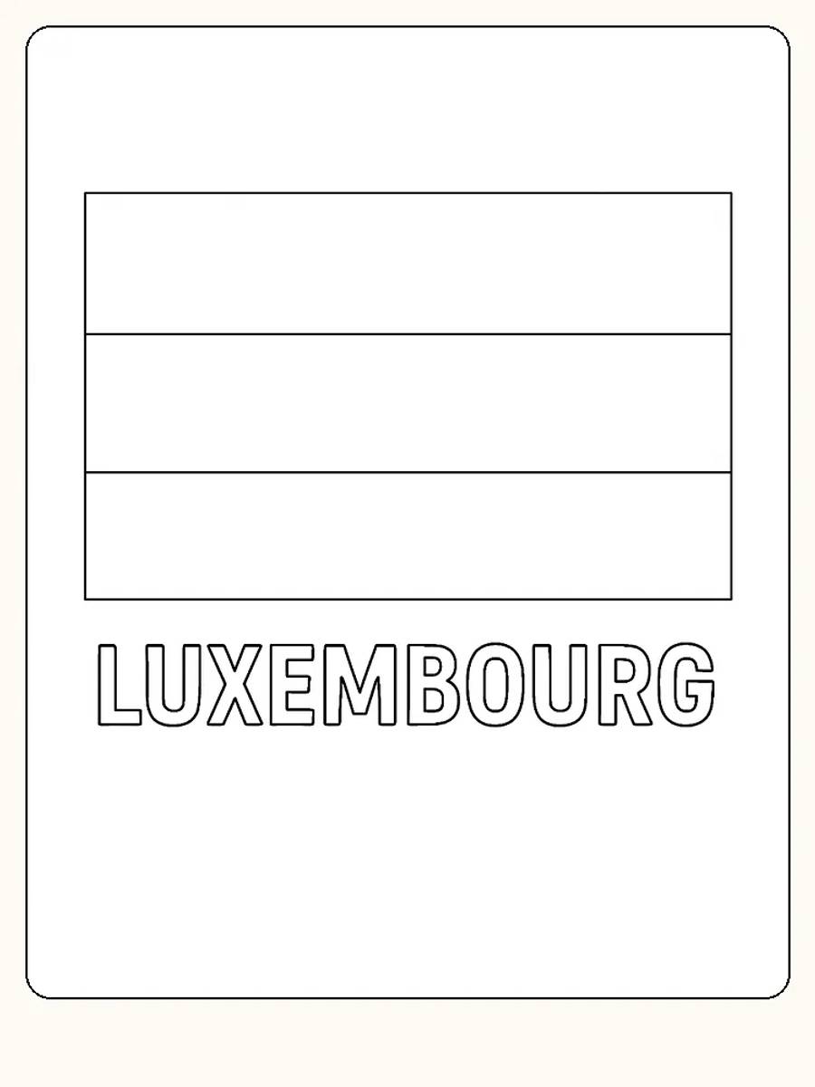 Luxemburgs flagga i rött, vitt och blått, redo för måla