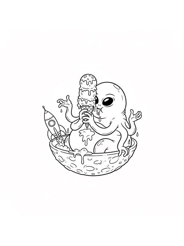 Alien med is