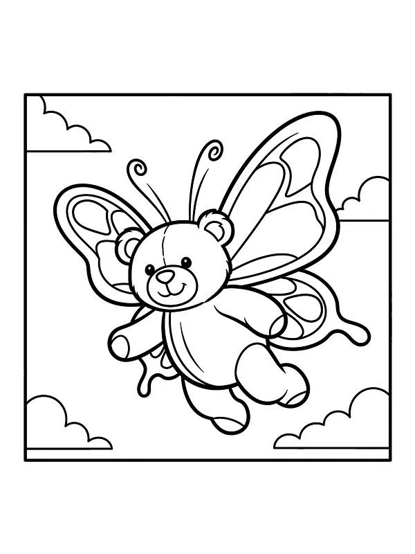 Teddybär mit Schmetterlingsflügeln