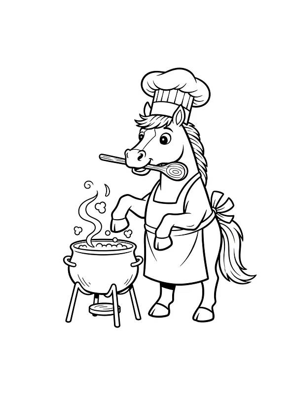 Kokkekledd hest lager suppe, underkategori