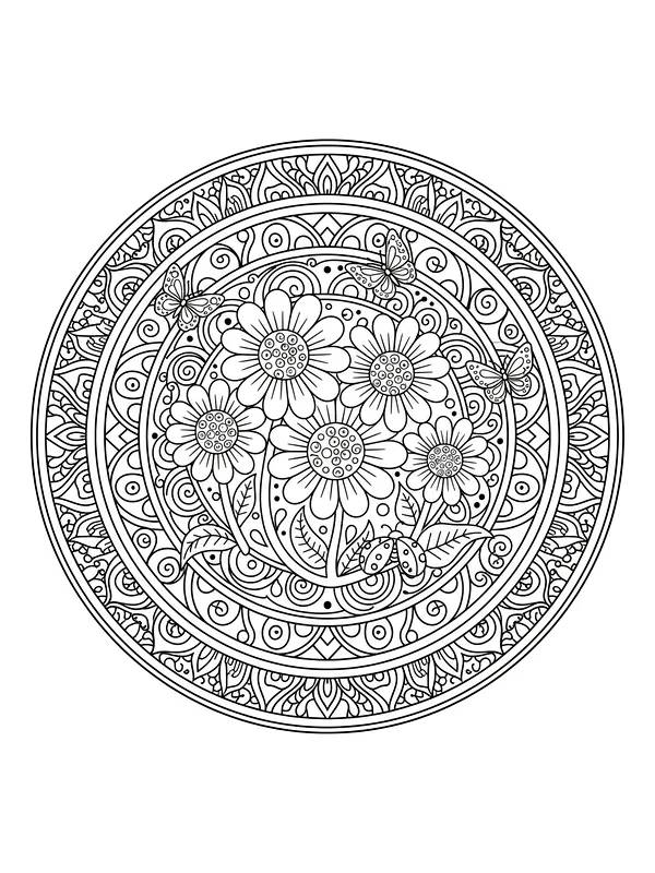 Mandala mit Blumen und Schmetterlingen, Unterkategorie