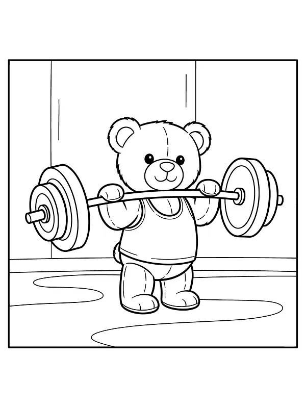 Bär mit Hantel