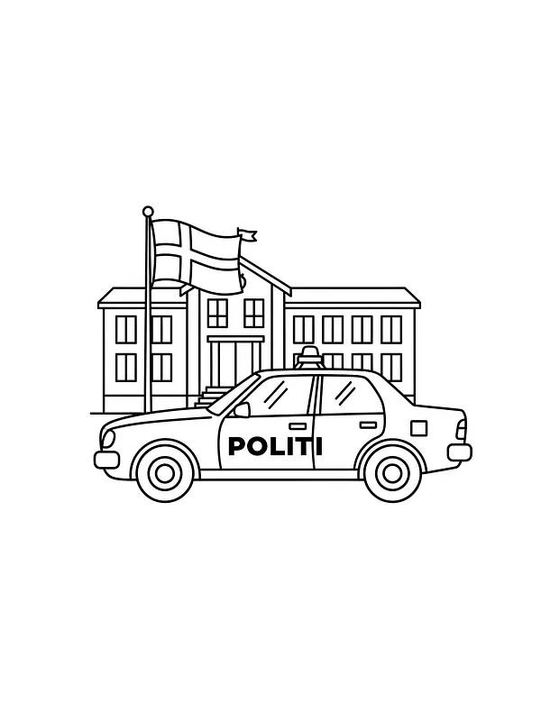 Politibil foran politistasjon