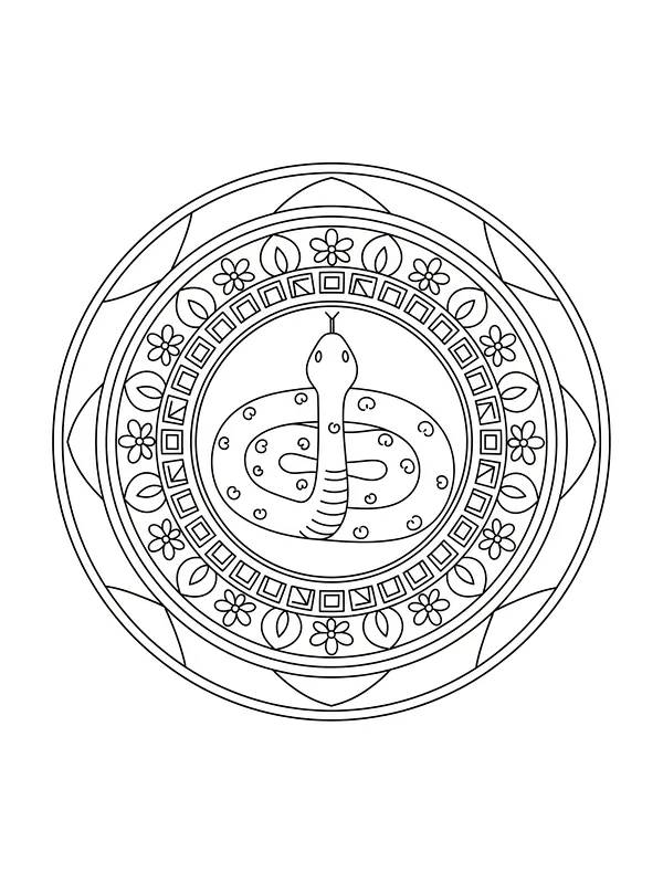 Slange i mandala mønster