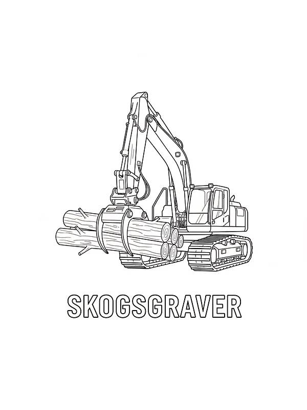 Skovgraver med tømmer