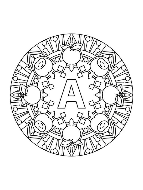 Mandala med bokstav A, underkategori