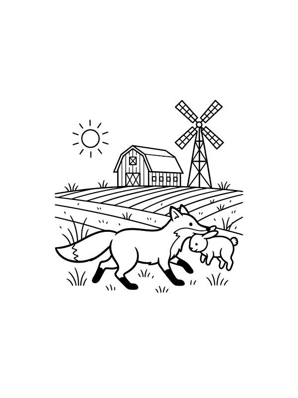 Rev bærer kanin foran mølle, underkategori