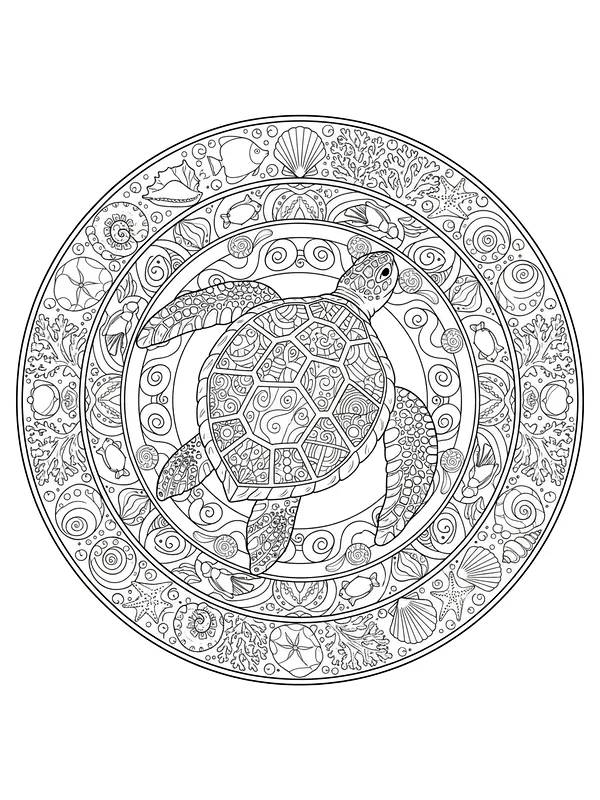 Skilpadde i mandala-stil