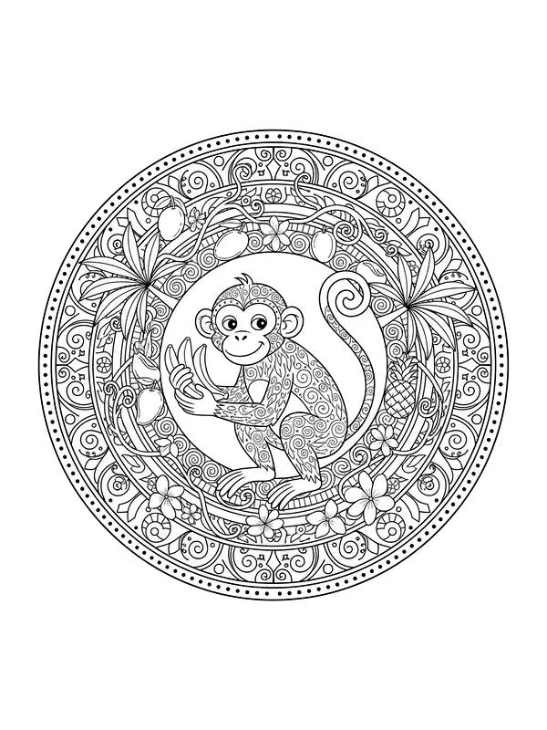 Ape i blomstermandala