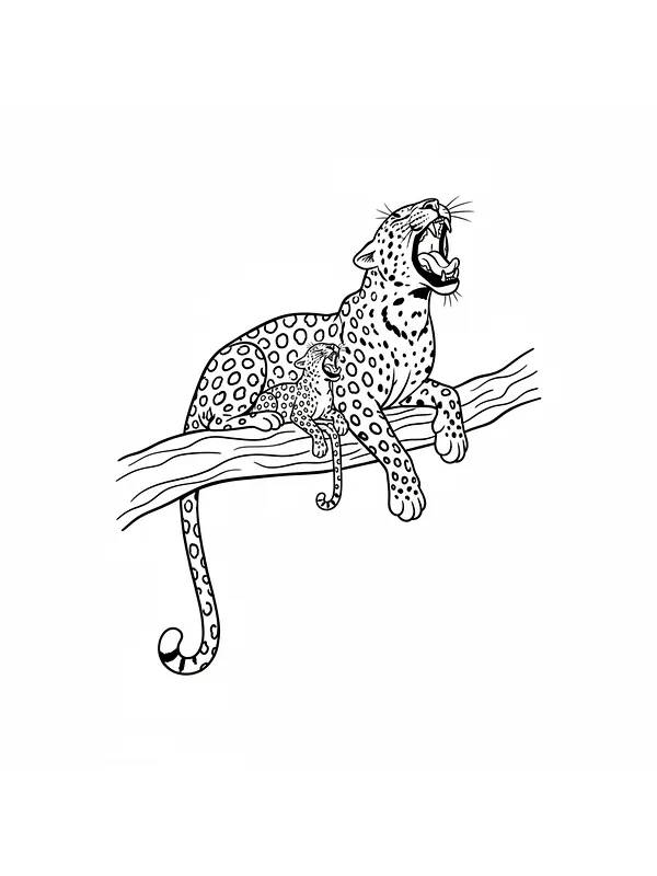 Leopard med unge på tre, underkategori