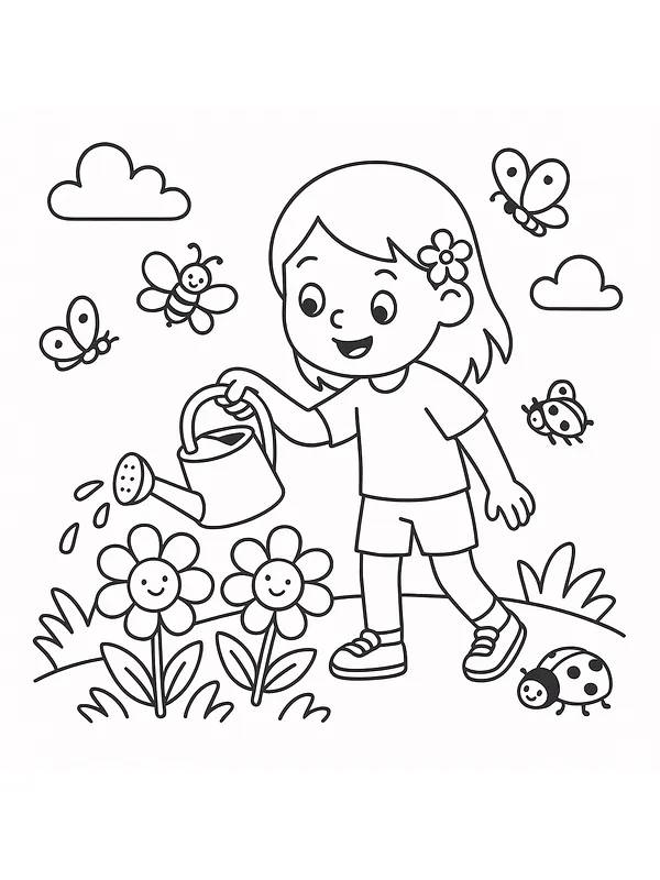 Barn som vanner blomster, underkategori