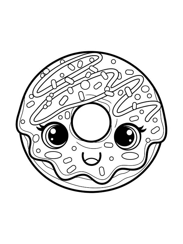 Kawaii-donut med ansigt