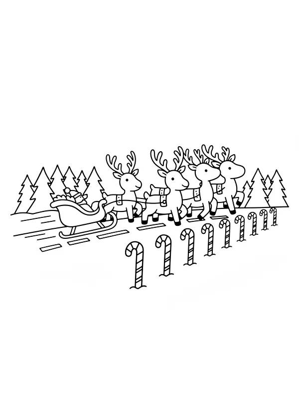 Reinsdyr foran juleslede, underkategori