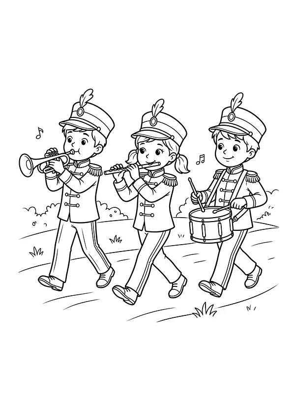 Nationaldag med børnekorps og trompet
