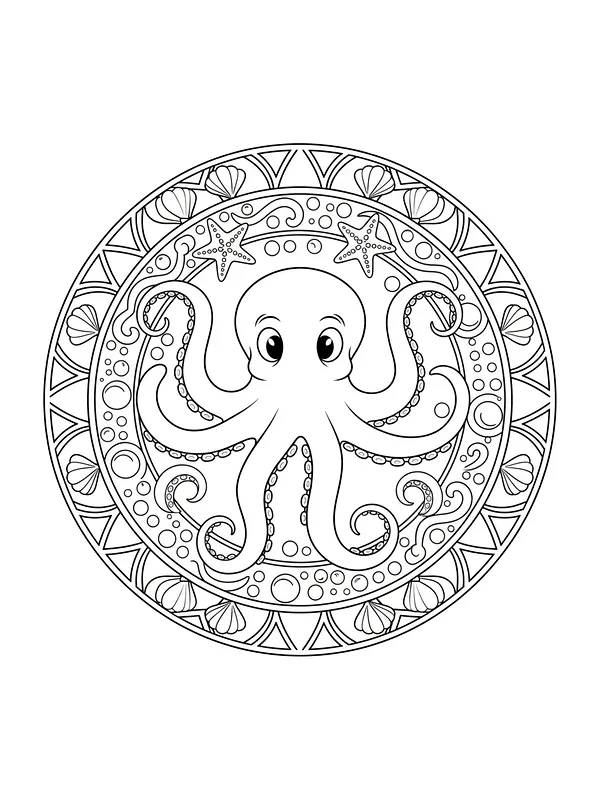 Blekksprut i mandala