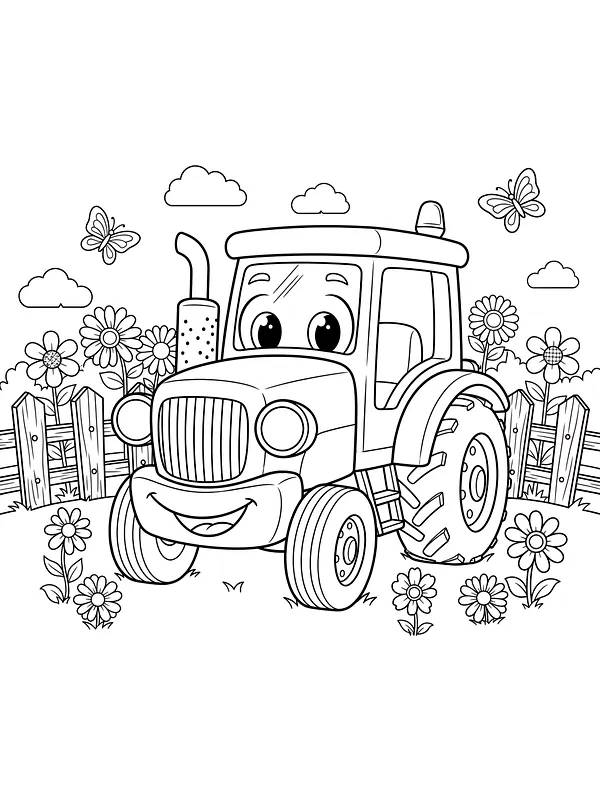 Glad traktor med blomster, underkategori
