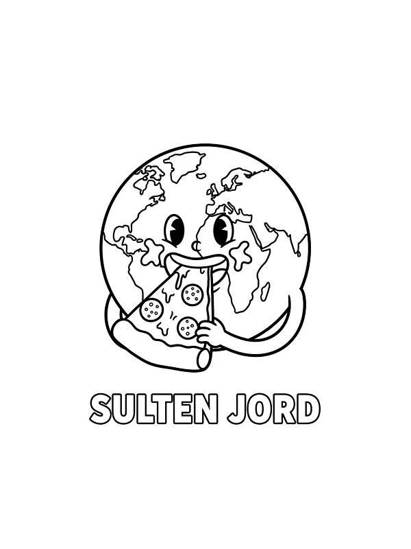 Jorden, der spiser pizza