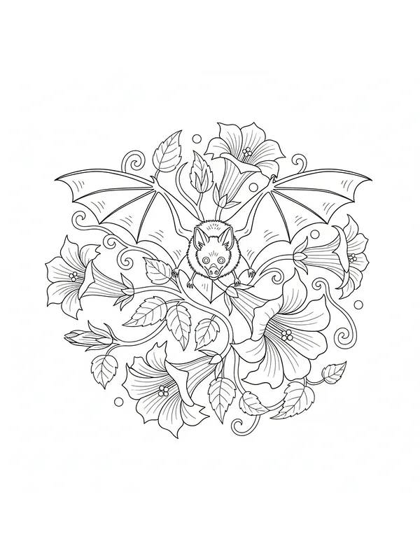 Flaggermus blant blomster