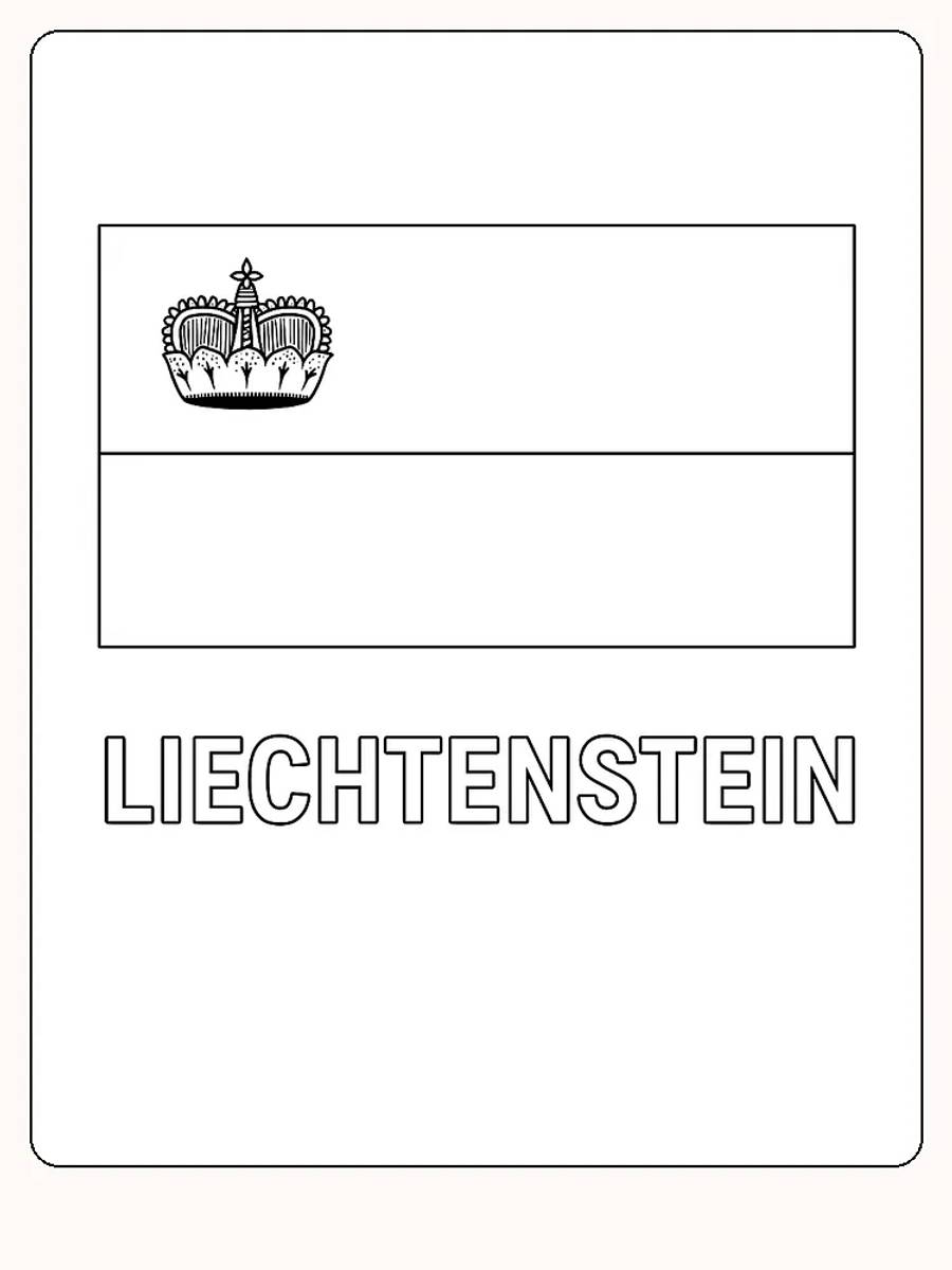 Liechtensteins flagga med blått och rött, redo för måla