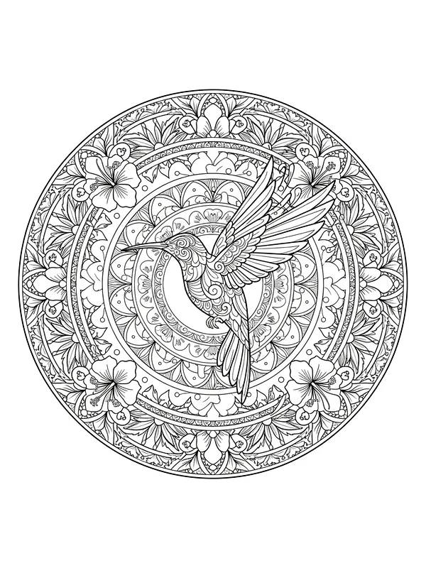 Kolibri i mandala-mønster
