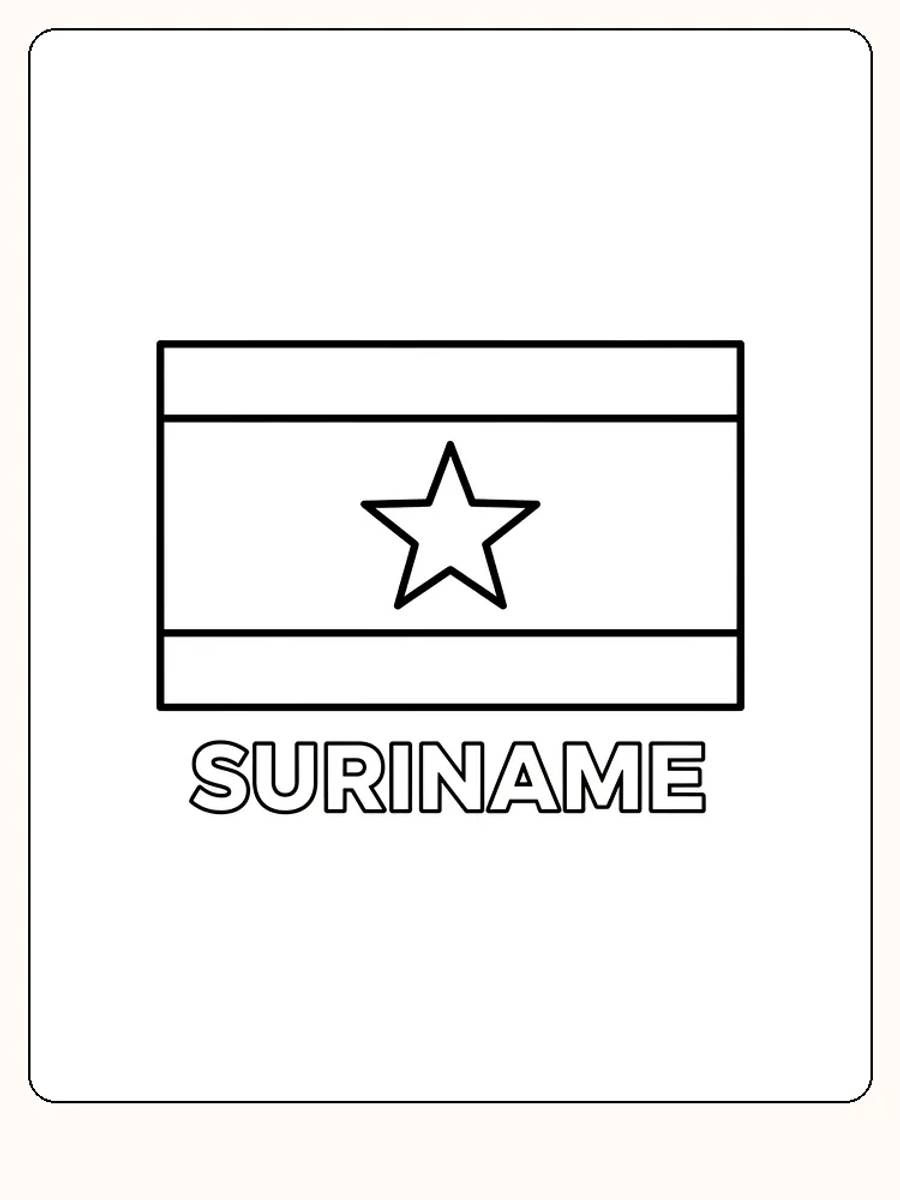 Surinams flagga med stjärna i mitten, redo att målas