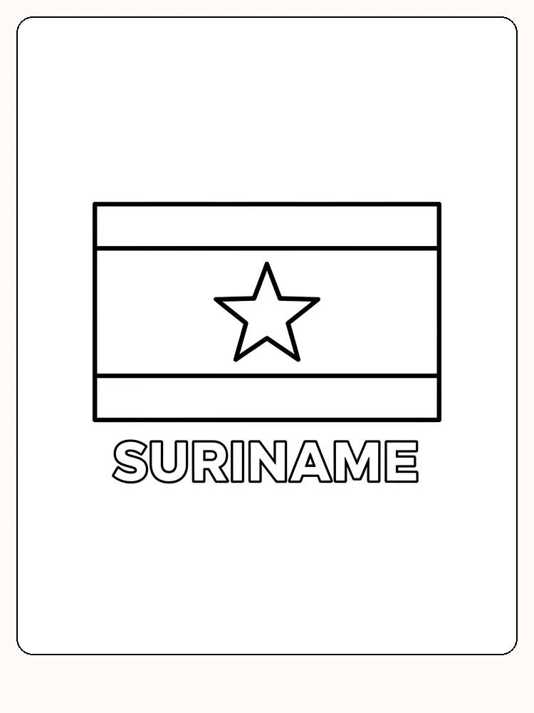 Surinams flagga med stjärna i mitten, redo att målas