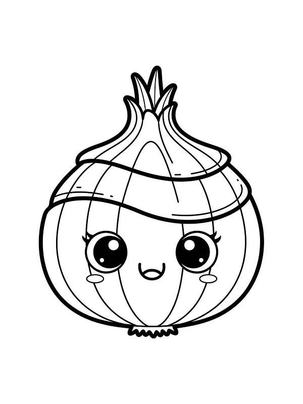 Kawaii-løg med ansigt