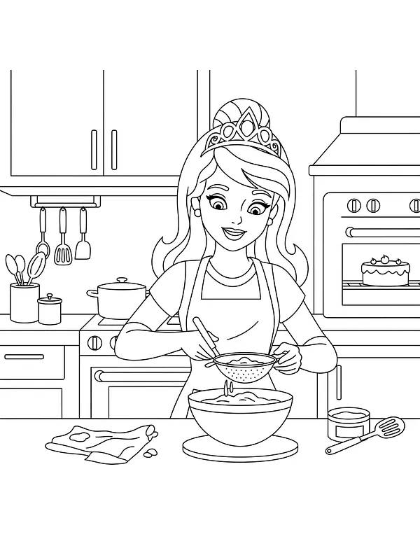 Prinsesse som baker på kjøkkenet, underkategori