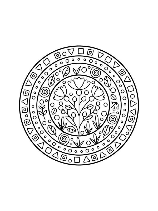 Mandala mit Blumen und Mustern, Unterkategorie