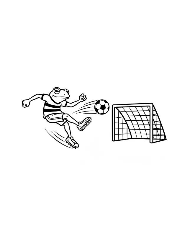 Frø, der sparker en fodbold mod et mål, underkategori