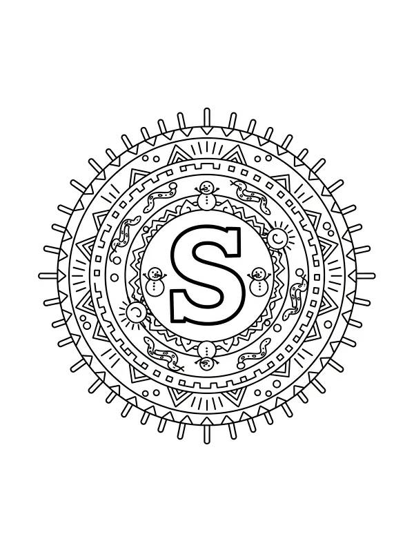 Mandala med bokstaven S, underkategori
