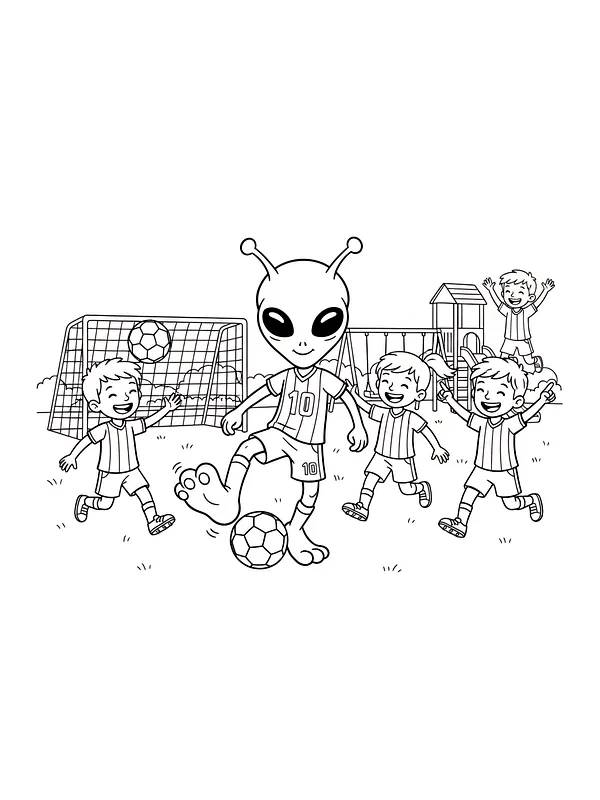 Alien spiller fodbold