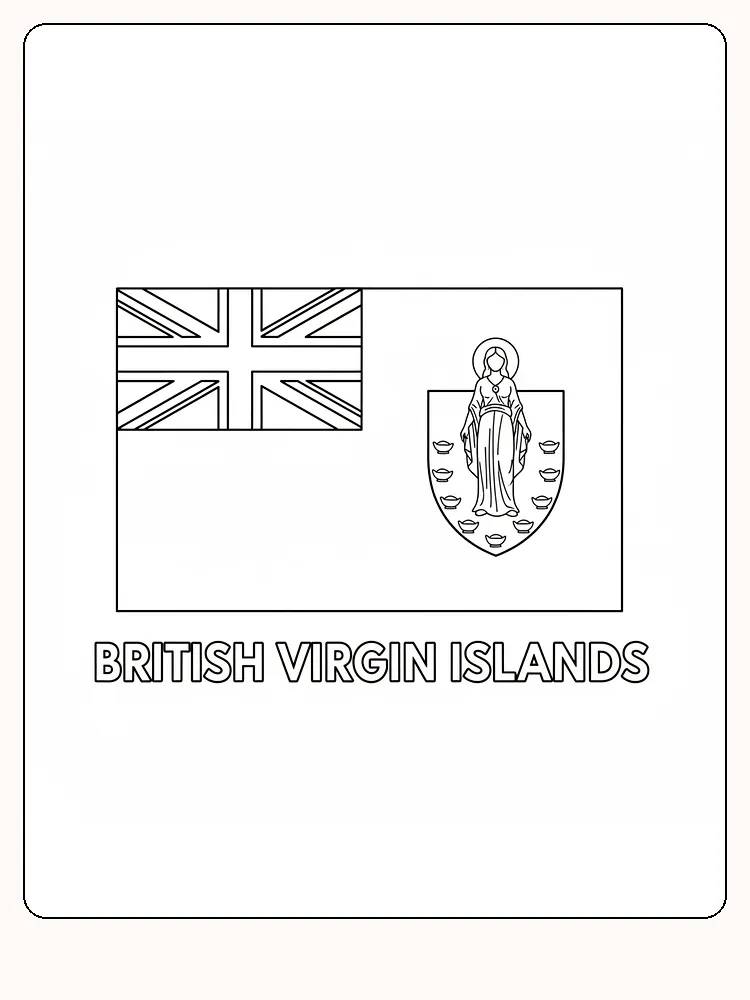 Flaggan för Brittiska Jungfruöarna med Union Jack och sköldmotiv, redo för måla.