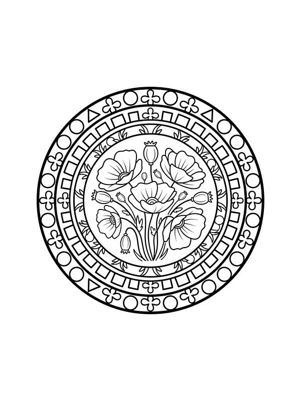 Blumenmotiv in einem Kreis, Unterkategorie