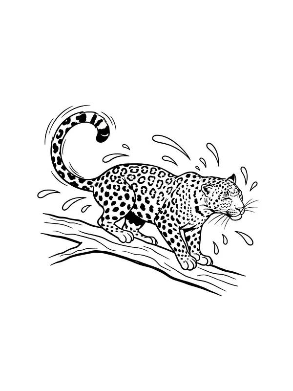 Leopard klatrer på grein, underkategori