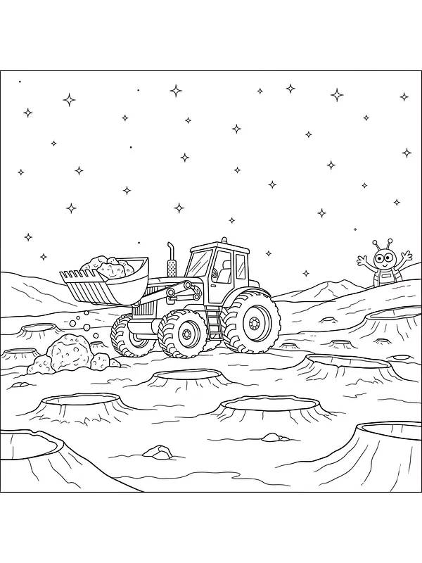 Traktor på Mars med alien, underkategori