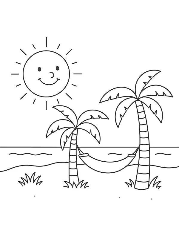 Solrik strand med palmer, underkategori