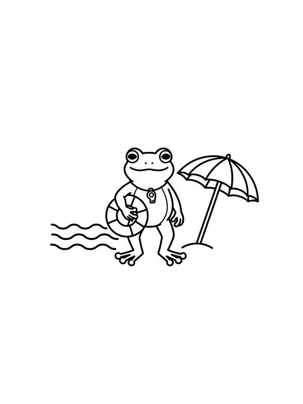 Frø på stranden med parasol, underkategori