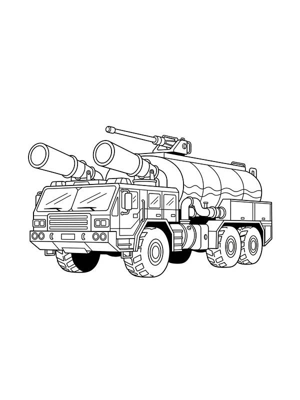 Stor militærlastebil med kanon, underkategori