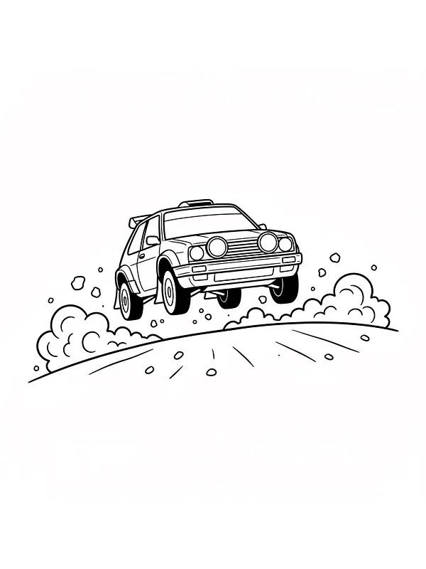Rallybil i fuld fart