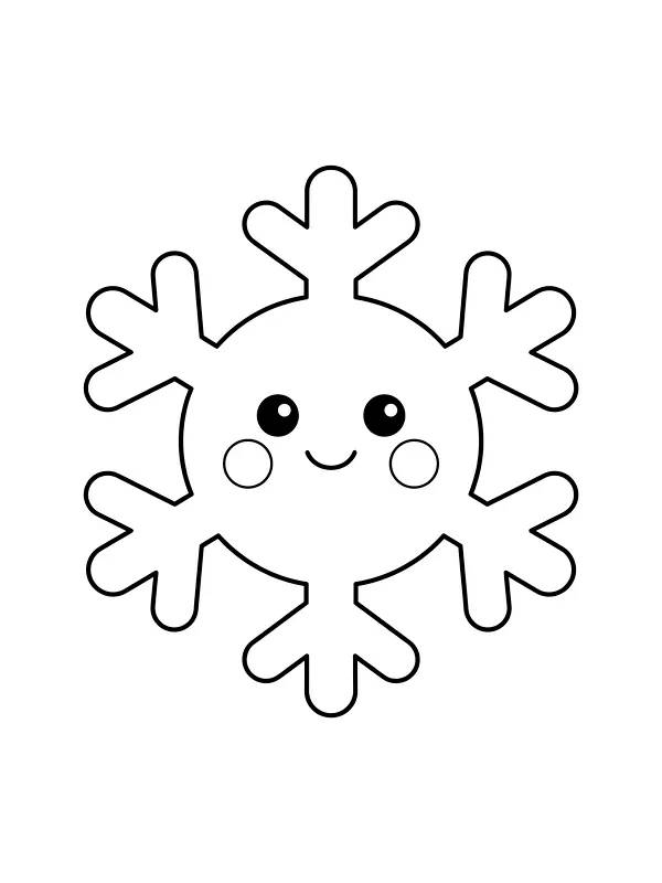 Flocon de neige avec un sourire et deux joues