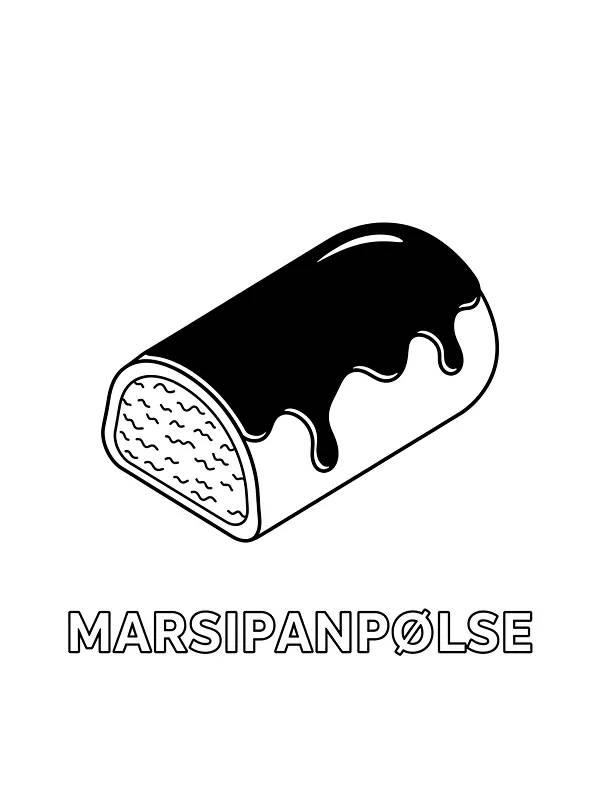 Marsipanpølse med sjokolade