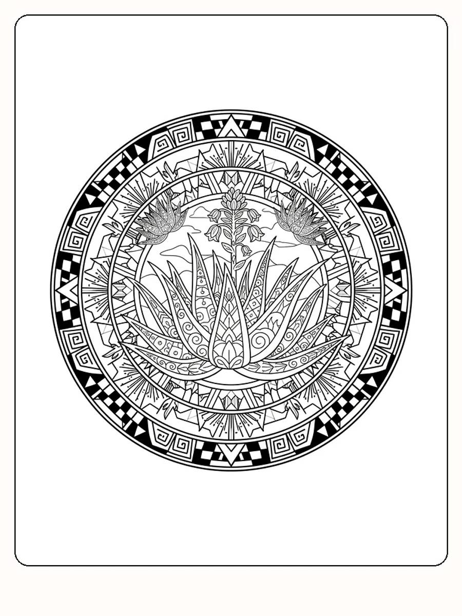 Detaillierte Mandala zum Ausmalen mit Blumen und geometrischen Mustern